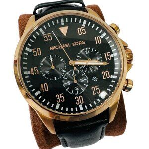 Michael Kors MK-8535 Gage Black Chronograph S/S 44mm Mens Quartz Watch